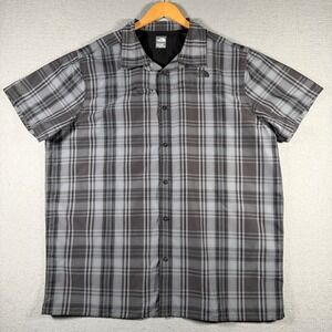 The North Face Mens XXL Grey‎ Plaid Short Sleeve Hiking Shirt NF0A2UNF